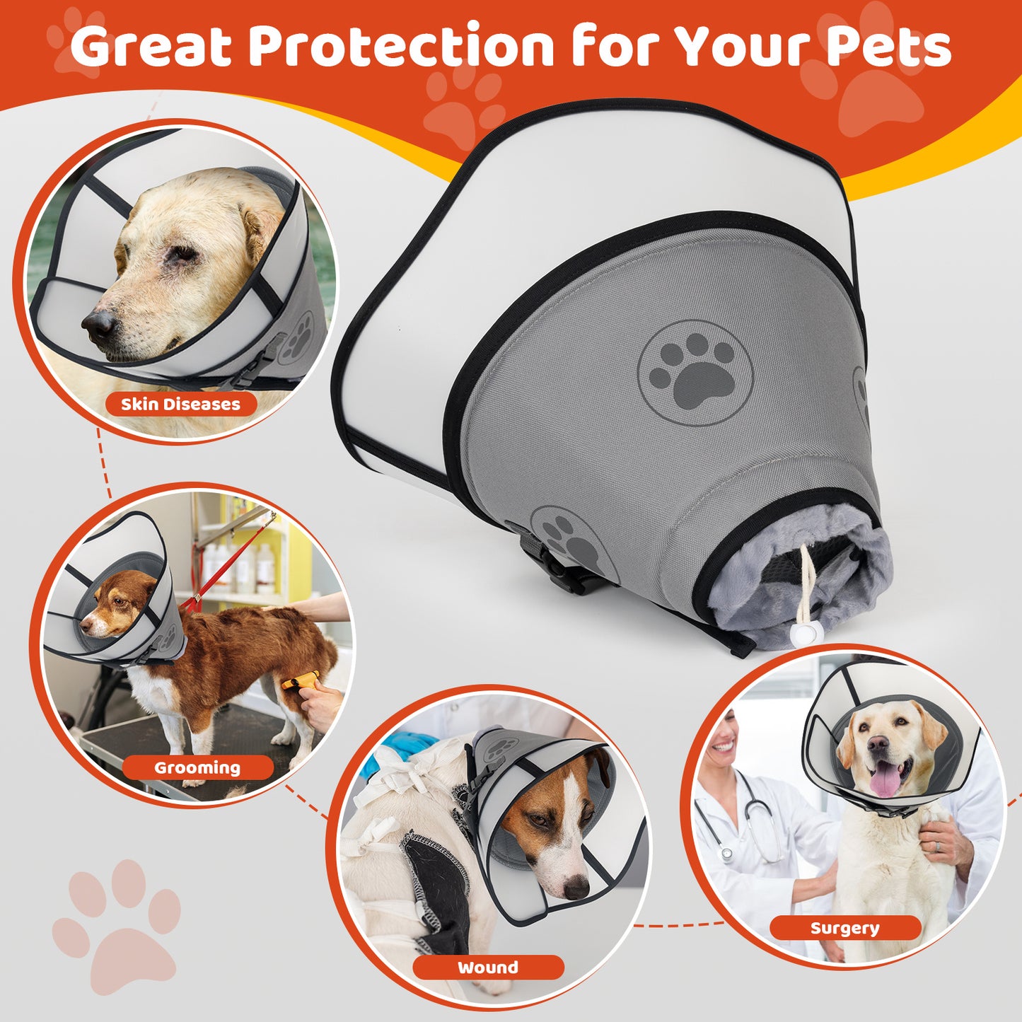 Pet Elizabethan Collar Double Layer