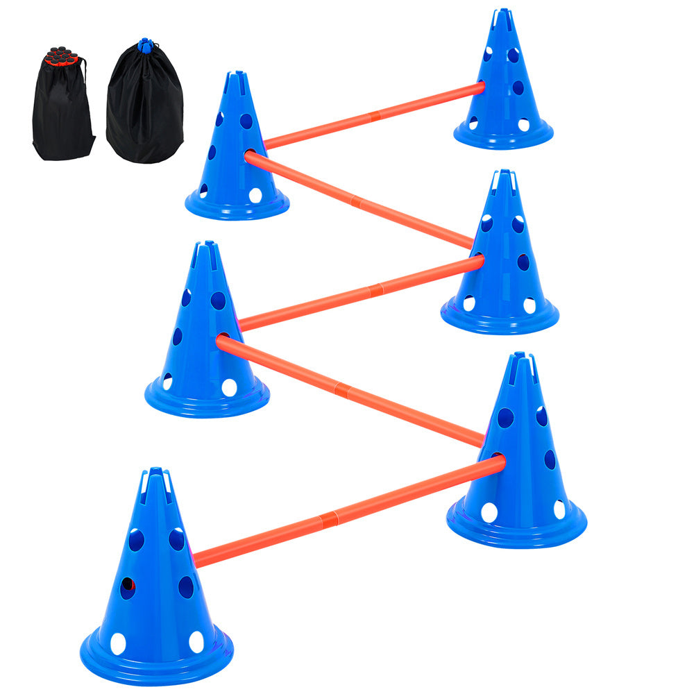 Dog Agility Hurdle Cone Set 6 PCS Kit-12 X Cones 6 X Agility Rods With Bag